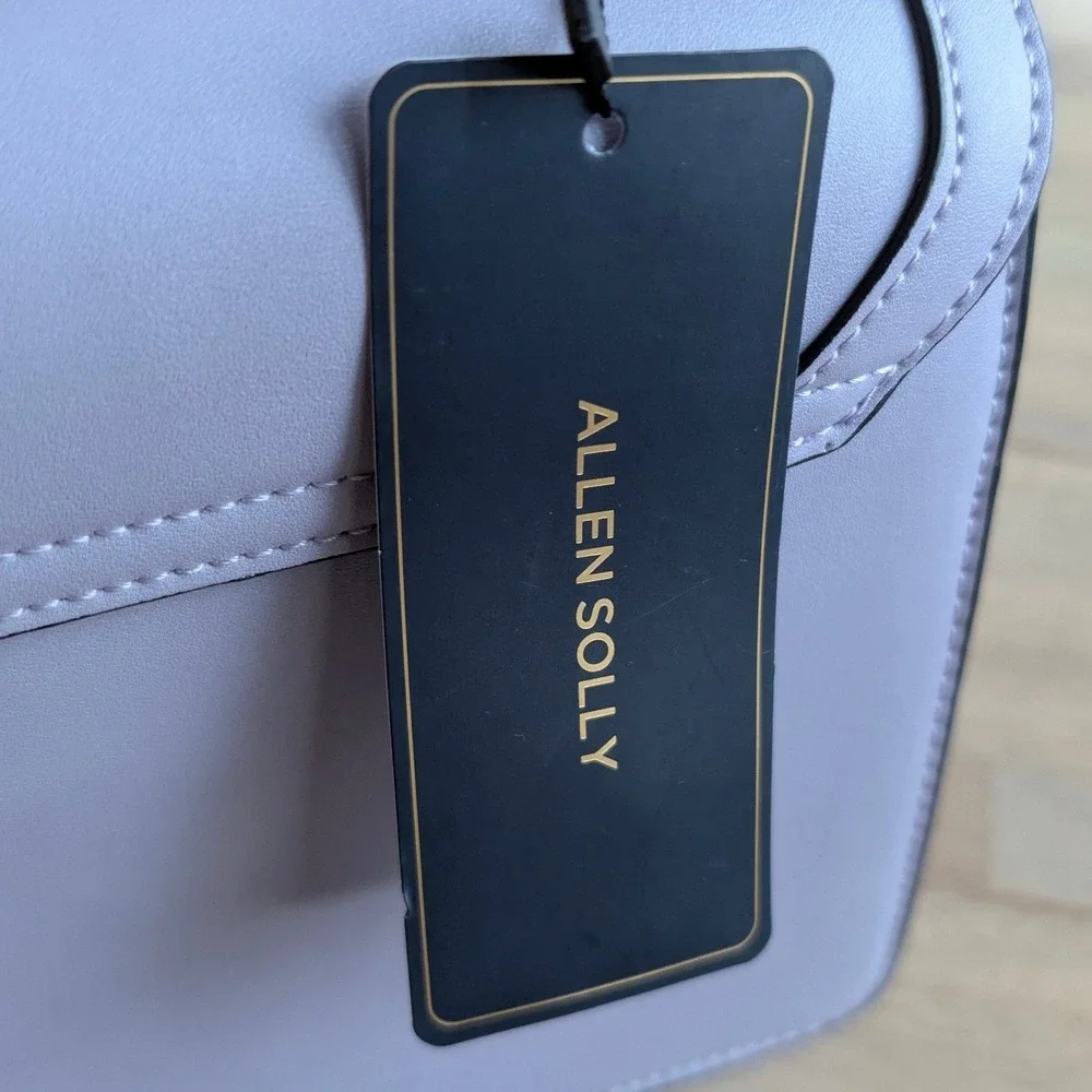 Allen Solly Violet Structured Top Handle Satchel/Crossbody Bag Gold Hardware NWT